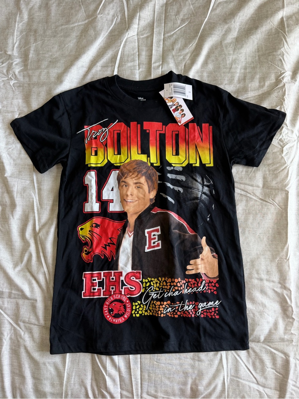 NWT High School Musical Troy Bolton Black Graphic T-Shirt (S)
